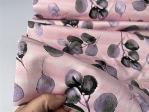 Fastvævet bomuld med stræk - smukke eucalyptus blade